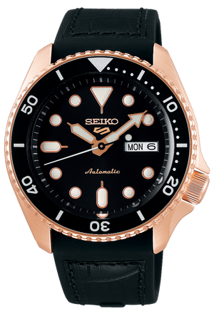 Seiko 5 Sport SKX Automatic Black Dial Black Silicone Strap Watch For Men - SRPD76K1 Buy Now By Seiko