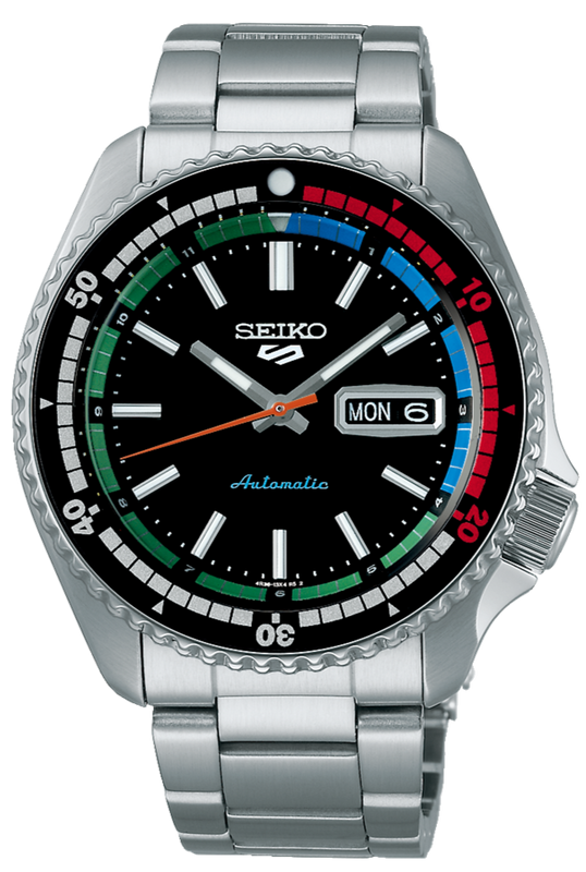 Seiko 5 Sports SKX Series Regatta Timer Retro Blue Dial Silver Steel Strap Watch For Men - SRPK13K1 Buy Now By Seiko