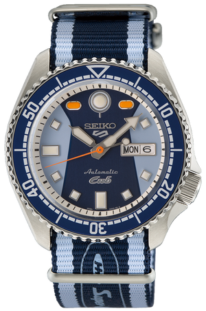 Seiko 5 Sports Honda Super Cub Limited Edition Blue Dial Two Tone NATO Strap Watch For Men - SRPK37K1 Buy Now By Seiko