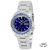 Seiko 5 Sports Petrol Blue Checker Flag Special Edition Blue Dial Silver Steel Strap Watch For Men - SRPK65K1 Buy Now By Seiko