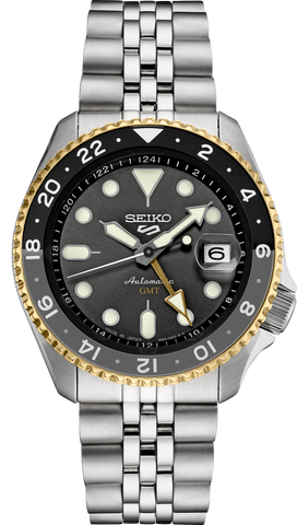 Seiko 5 Sports GMT US Special Edition Automatic Grey Dial Silver Steel Strap Watch For Men - SSK021K1 Buy Now By Seiko