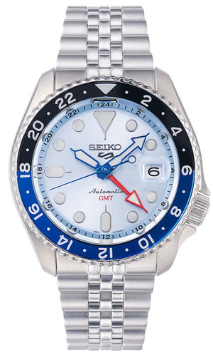 Seiko 5 Sports Automatic GMT SKX Sports Style Asia Exclusive Limited Edition Ice Blue Dial Silver Steel Strap Watch For Men - SSK029K1 Buy Now By Seiko