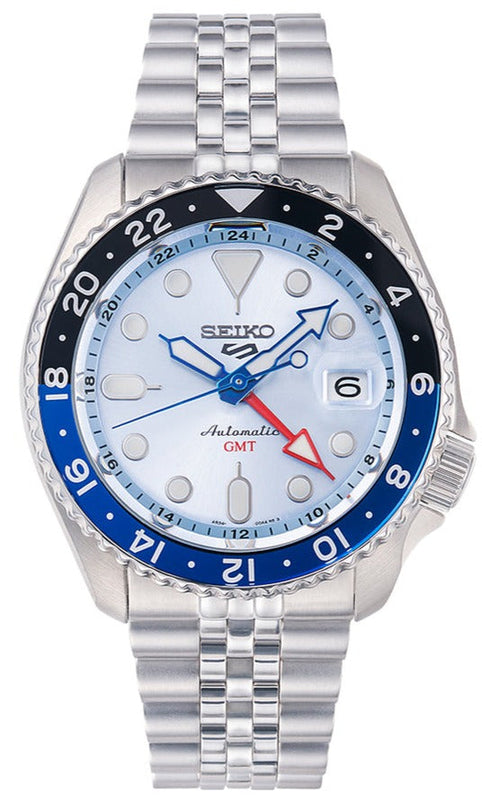 Seiko 5 Sports Automatic GMT SKX Sports Style Asia Exclusive Limited Edition Ice Blue Dial Silver Steel Strap Watch For Men - SSK029K1 Buy Now By Seiko