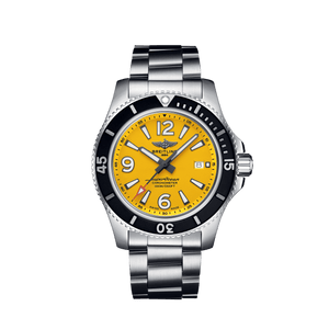 Breitling Superocean Automatic 44mm Yellow Dial Silver Steel Strap Watch for Men - A17375211/1A1 Buy Now By Breitling