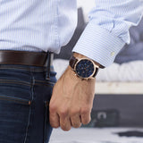 Tommy Hilfiger Kane Chronograph Blue Dial Brown Leather Strap Watch for Men - 1791399 Buy Now By Tommy Hilfiger