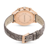Swarovski Octea Chrono Grey Dial Grey Leather Strap Watch for Women - 5671153 Buy Now By Swarovski