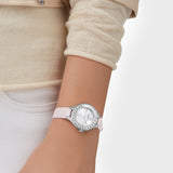 Swarovski Lovely Crystals Silver Dial Pink Leather Strap Watch for Women - 5261493 Buy Now By Swarovski