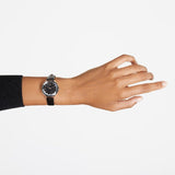 Swarovski Octea Nova Black Dial Black Leather Strap Watch for Women - 5650033 Buy Now By Swarovski