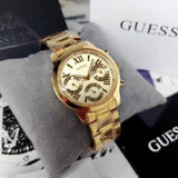 Guess Mini Sunrise Quartz Gold Dial Gold Steel Strap Watch For Women - W0448L2 Buy Now By Guess