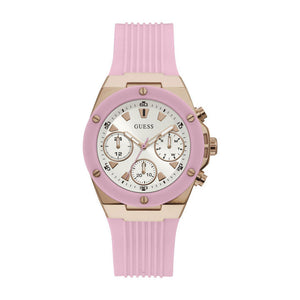 Guess Athena White Dial Pink Rubber Strap Watch For Women - GW0030L4 Buy Now By Guess