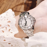 Bulova Crystal Silver Dial Silver Steel Strap Watch for Women - 96L226 Buy Now By Bulova