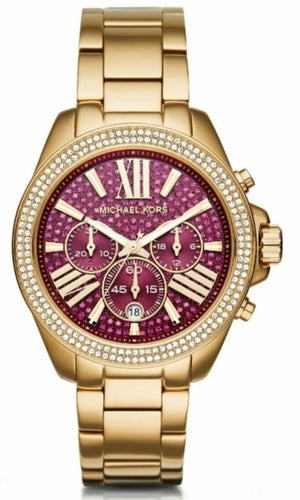 Michael Kors Wren Purple Dial Gold Steel Strap Watch for Women - MK6290 Buy Now By Michael Kors