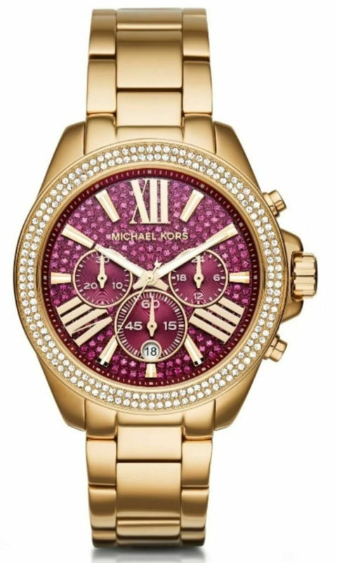 Michael Kors Wren Purple Dial Gold Steel Strap Watch for Women - MK6290 Buy Now By Michael Kors