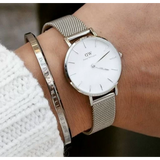 Daniel Wellington Petite Sterling White Dial Silver Mesh Bracelet Watch For Women - DW00100164 Buy Now By Daniel Wellington