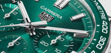 Tag Heuer Carrera Chronograph 44mm Green Dial Silver Steel Strap Watch for Men - CBN2A1N.BA0643 Buy Now By Tag Heuer