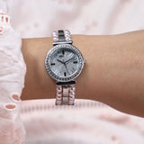 Guess Gala Diamonds Silver Dial Two Tone Steel Strap Watch for Women - GW0531L1 Buy Now By Guess