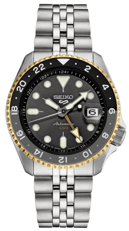 Seiko 5 Sports GMT US Special Edition Automatic Grey Dial Silver Steel Strap Watch For Men - SSK021K1 Buy Now By Seiko