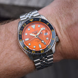 Seiko 5 Sports GMT Automatic Orange Dial Silver Steel Strap Watch For Men - SSK005K1 Buy Now By Seiko