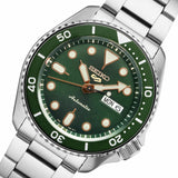 Seiko 5 Sports Automatic Analog Green Dial Silver Steel Strap Watch For Men - SRPD63K1 Buy Now By Seiko