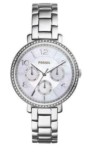 Fossil Jacqueline Multi-Function Mother of Pearl Dial Silver Steel Strap Watch for Women - ES3755 Buy Now By Fossil