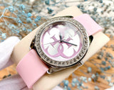 Guess G-Twist Diamonds Silver Dial Pink Rubber Strap Watch for Women - W1240L1 Buy Now By Guess