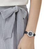 Swarovski Lovely Crystals Mother of Pearl Black Dial Black Leather Strap Watch for Women - 5242898 Buy Now By Swarovski