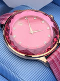 Swarovski Octea Nova Pink Dial Pink Leather Strap Watch for Women - 5650030 Buy Now By Swarovski
