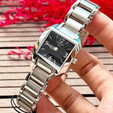 Tissot T Wave Black Dial Silver Steel Strap Watch for Women - T02.1.285.52 Buy Now By Tissot