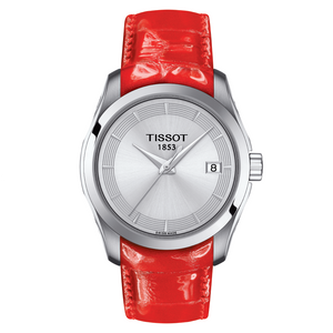 Tissot Couturier Lady Silver Dial Red Leather Strap Watch for Women - T035.210.16.031.01 Buy Now By Tissot