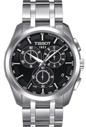 Tissot Couturier Chronograph Black Dial Silver Steel Strap Watch For Men - T035.617.11.051.00 Buy Now By Tissot