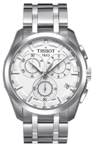 Tissot T Classic Couturier Chronograph White Dial Silver Steel Strap Watch For Men - T101.617.11.031.00 Buy Now By Tissot