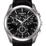 Tissot T Classic Couturier Chronograph Black Dial Black Leather Strap Watch For Men - T035.617.16.051.00 Buy Now By Tissot