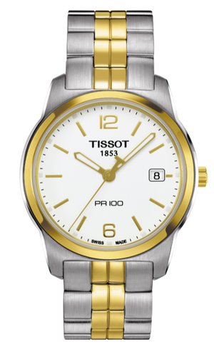 Tissot T Classic PR100 White Dial Two Tone Steel Strap Watch For Women - T049.210.22.032.00 Buy Now By Tissot