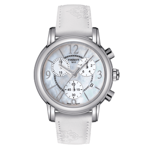 Tissot Dressport Chronograph Mother of Pearl Dial White Leather Strap Watch for Women - T050.217.17.117.00 Buy Now By Tissot