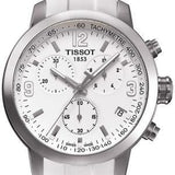 Tissot PRC 200 Chronograph White Dial White Leather Strap Watch For Men - T055.417.16.017.00 Buy Now By Tissot