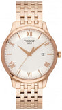 Tissot T Classic Tradition White Dial Rose Gold Steel Strap Watch For Women - T063.610.33.038.00 Buy Now By Tissot