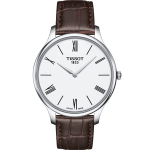 Tissot T Classic Tradition 5.5 Quartz White Dial Brown Leather Strap Watch For Men - T063.409.16.018.00 Buy Now By Tissot