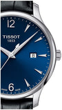 Tissot T Classic Tradition Blue Dial Black Leather Strap Watch For Men - T063.610.16.047.00 Buy Now By Tissot