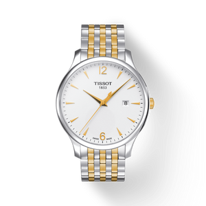 Tissot T Classic Tradition White Dial Two Tone Mesh Bracelet Watch For Men - T063.610.22.037.00 Buy Now By Tissot