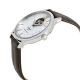Tissot T Classic Tradition Powermatic 80 Open Heart Silver Dial Brown Leather Strap Watch for Men - T063.907.16.038.00 Buy Now By Tissot