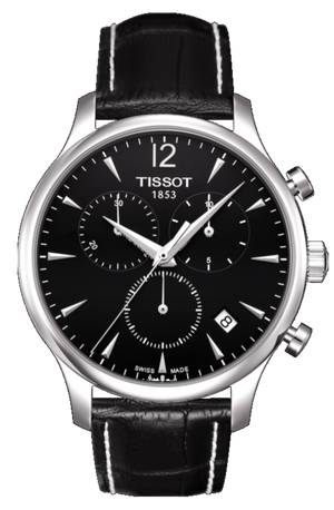 Tissot Tradition Chronograph Black Dial Black Leather Strap Watch For Men - T0636171605700 Buy Now By Tissot