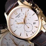 Tissot T Classic Tradition Chronograph White Dial Brown Leather Strap Watch For Men - T063.617.36.037.00 Buy Now By Tissot