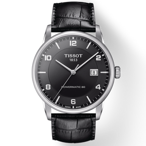 Tissot Luxury Powermatic 80 Black Dial Black Leather Strap Watch For Men - T086.407.16.057.00 Buy Now By Tissot