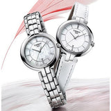 Tissot T Lady Flamingo Mother of Pearl White Dial Silver Steel Strap Watch For Women - T094.210.11.111.00 Buy Now By Tissot