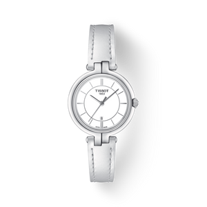 Tissot T Lady Flamingo White Dial White Leather Strap Watch For Women - T094.210.16.011.00 Buy Now By Tissot