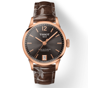 Tissot Chemin Des Tourelles Powermatic 80 Lady Brown Dial Brown Leather Strap Watch For Women - T099.207.36.447.00 Buy Now By Tissot