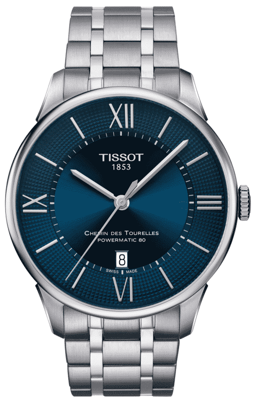 Tissot Chemin Des Tourelles Powermatic 80 Lady Blue Dial Silver Steel Strap Watch For Women - T099.207.11.048.00 Buy Now By Tissot