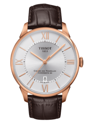 Tissot Chemin Des Tourelles Powermatic 80 Silver Dial Brown Leather Strap Watch For Men - T099.407.36.038.00 Buy Now By Tissot
