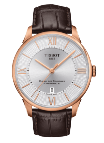Tissot Chemin Des Tourelles Powermatic 80 Silver Dial Brown Leather Strap Watch For Men - T099.407.36.038.00 Buy Now By Tissot