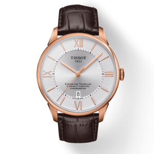 Tissot Chemin Des Tourelles Powermatic 80 Cosc Silver Dial Brown Leather Strap Watch For Men - T099.408.36.038.00 Buy Now By Tissot